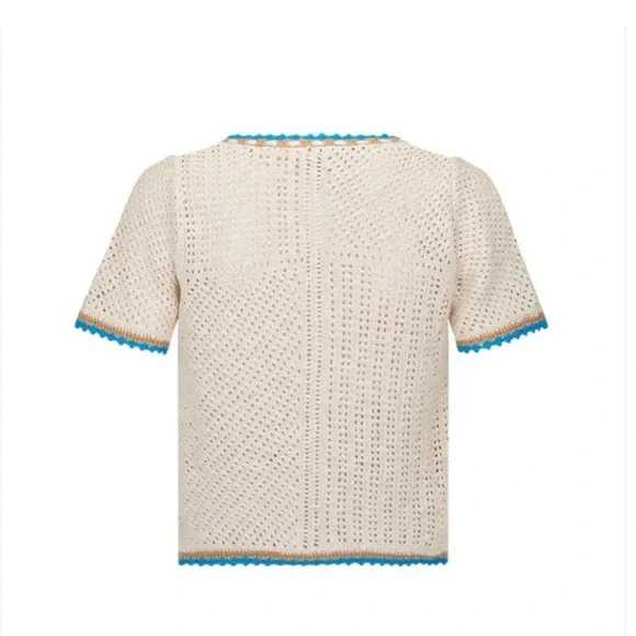 Spell Coastal Granny Short Sleeve Top in Cornflower - Picture 9 of 14